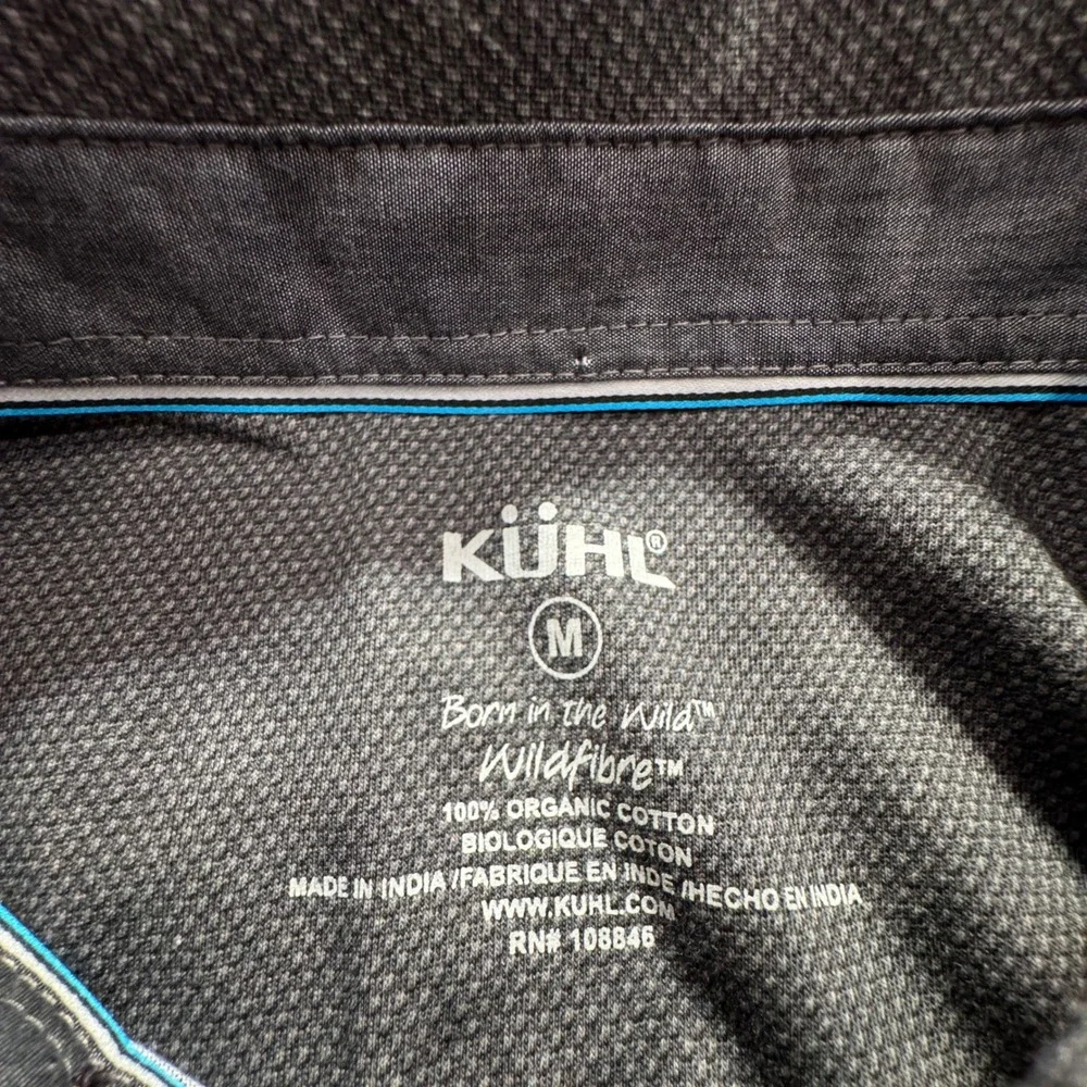 KUHL Shirt Mens M Gray Organic Cotton Wildfibre Hiking Outdoor Gorpcore Logo